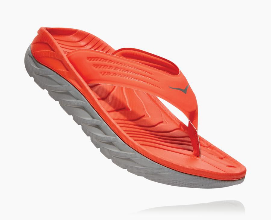 Hoka One One サンダル メンズ 赤 - ORA Recovery フリップ - BQ0673429